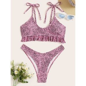 Shein Pink Dalmatian Bikini